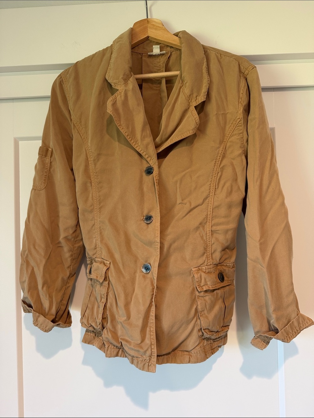 J. Jill Tan Utility Button-Front Jacket